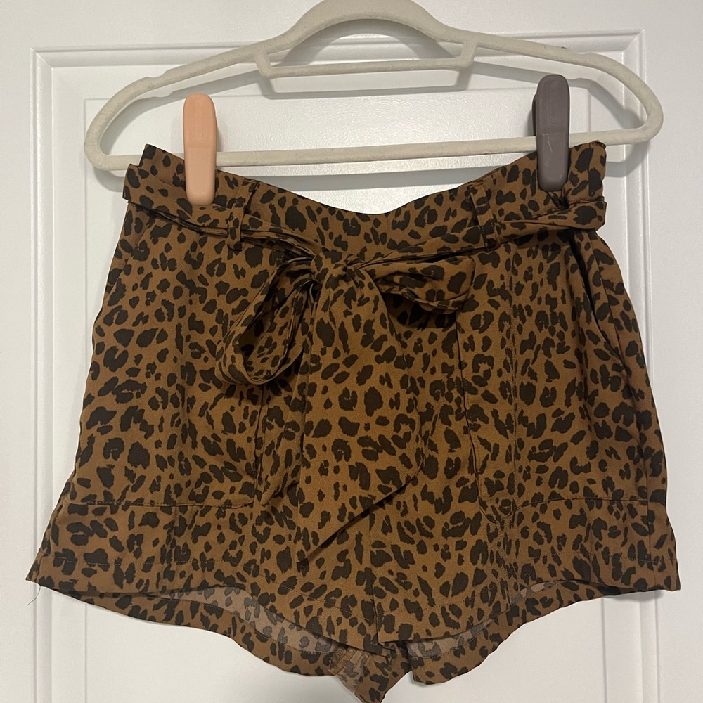 a new day Brown Leopard Print High Waist Shorts